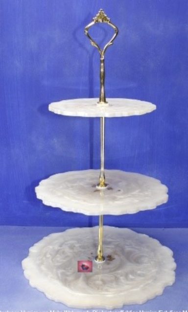 Etagere 3-stufig "creme-gold"